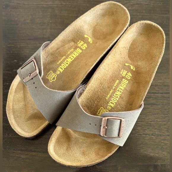 Birkenstock Madrid Women’s Buckle Slide Sandal Mule Leather Mocca EU 40 NEW - Picture 4 of 11